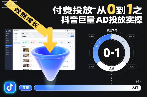 付费投放从0到1之抖音巨量AD投放实操-恒创联盟资源网