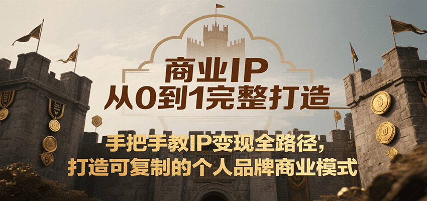 商业IP从0到1完整打造，手把手教IP变现全路径，打造可复制的个人品牌商业模式-恒创联盟资源网