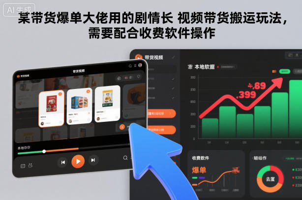 某带货爆单大佬用的剧情长视频带货搬运玩法，需要配合收费软件操作-恒创联盟资源网