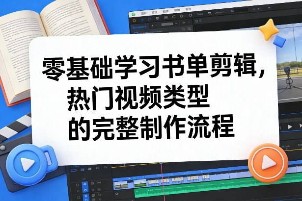 零基础学习书单剪辑,热门视频类型的完整制作流程(更新2026)-恒创联盟资源网