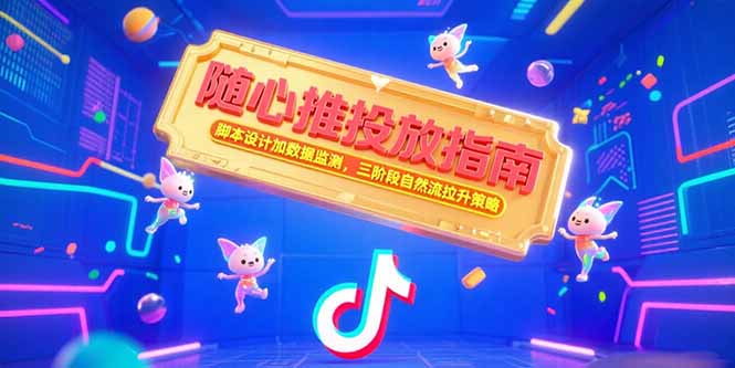 随心推投放指南，脚本设计加数据监测，三阶段自然流拉升策略-恒创联盟资源网