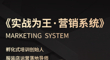 老杨·服装老板必修课《实战为王-营销系统》实现业绩被动式增长-恒创联盟资源网