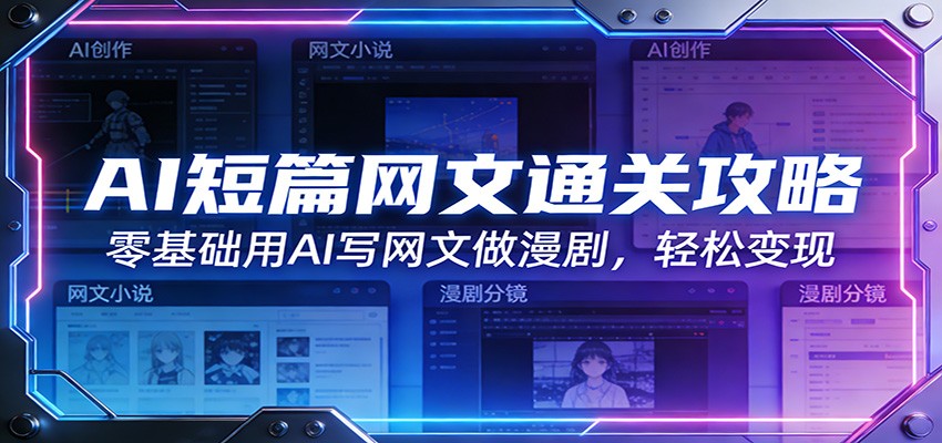 AI短篇网文通关攻略：零基础用AI写网文做漫剧，轻松变现-恒创联盟资源网