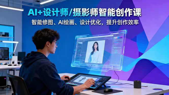 AI+设计师/摄影师智能创作课:智能修图、AI绘画、设计优化,提升创作效率-恒创联盟资源网