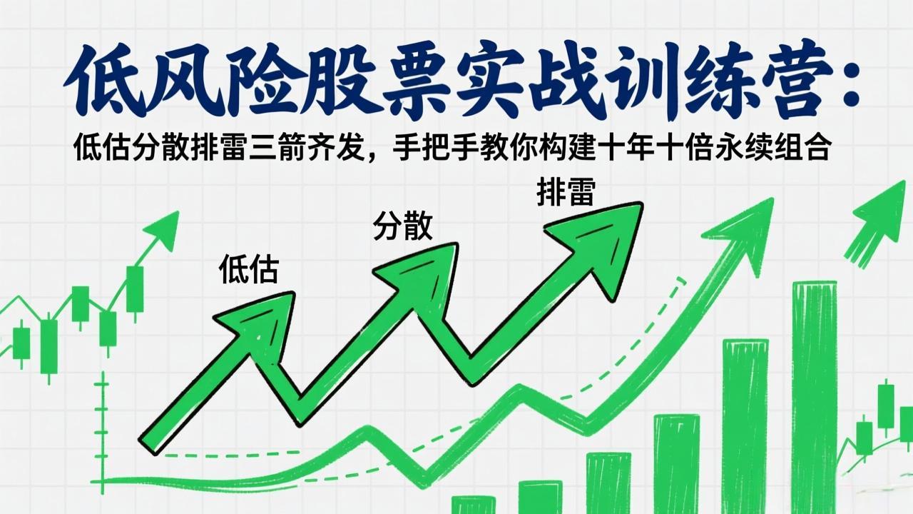 低风险股票实战训练营：低估分散排雷三箭齐发，手把手教你构建十年十倍永续组合-恒创联盟资源网