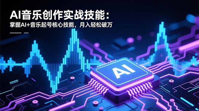 AI音乐创作实战技能:掌握AI+音乐起号核心技能,月入轻松破万-恒创联盟资源网