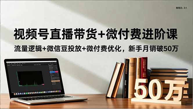 视频号直播带货+微付费进阶课:流量逻辑+微信豆投放+微付费优化,新手月销破50万-恒创联盟资源网