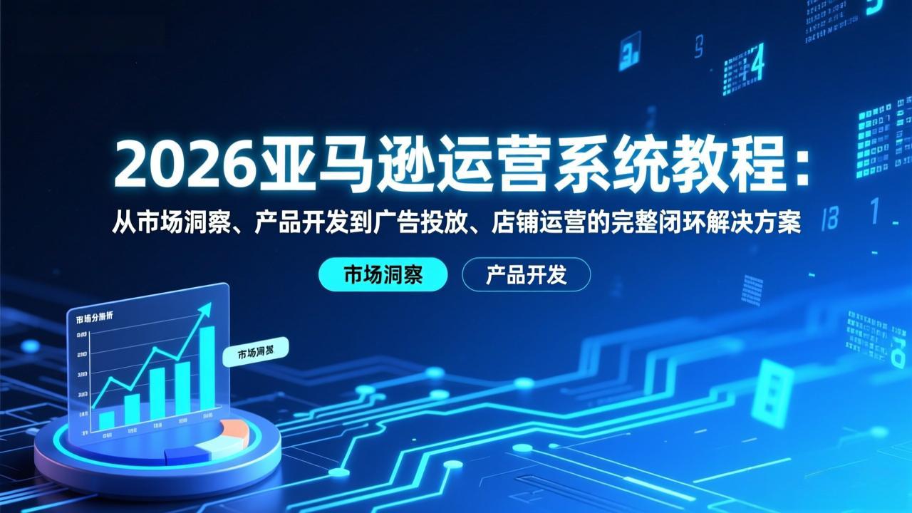 2026亚马逊运营系统教程：从市场洞察、产品开发到广告投放、店铺运营的完整闭环解决方案-恒创联盟资源网