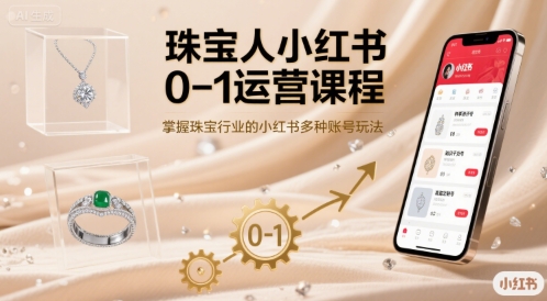 珠宝人小红书0-1运营课程，掌握珠宝行业的小红书多种账号玩法-恒创联盟资源网
