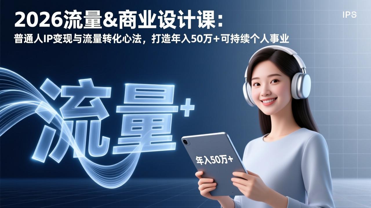 2026流量&商业设计课：普通人IP变现与流量转化心法，打造年入50万+可持续个人事业-恒创联盟资源网