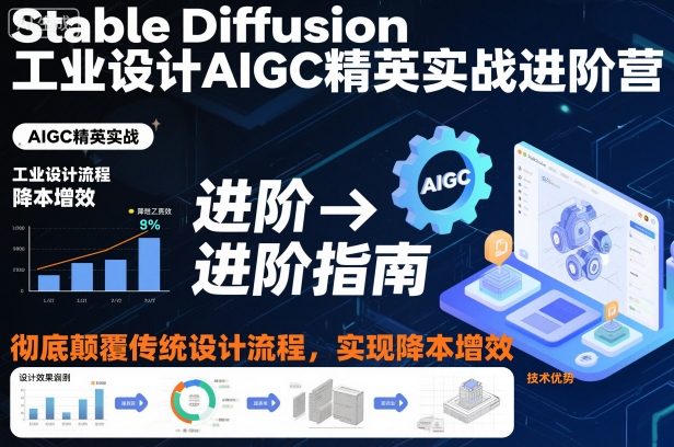 Stable Diffusion工业设计AIGC精英实战进阶营，彻底颠覆传统设计流程，实现降本增效-恒创联盟资源网