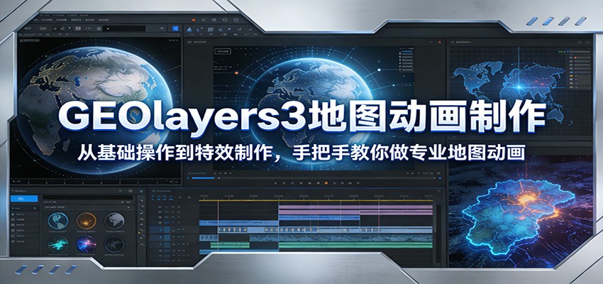 GEOlayers3地图动画制作：从基础操作到特效制作，手把手教你做专业地图动画-恒创联盟资源网