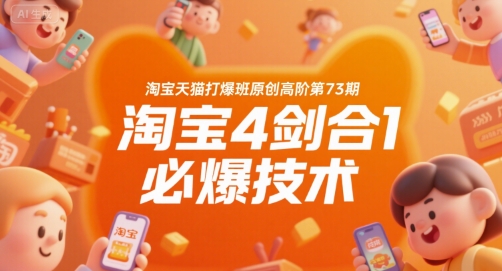 淘宝天猫打爆班原创高阶第73期，淘宝4剑合1必爆技术-恒创联盟资源网