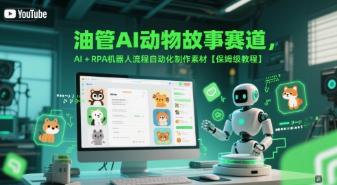 油管AI动物故事赛道，AI+RPA机器人流程自动化制作素材【保姆级教程】-恒创联盟资源网
