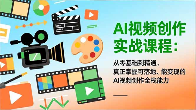 AI视频创作实战课程:从零基础到精通,真正掌握可落地、能变现的AI视频创作全栈能力-恒创联盟资源网