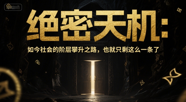 付费文章：绝密天机：如今社会的阶层攀升之路，也就只剩这么一条了-恒创联盟资源网