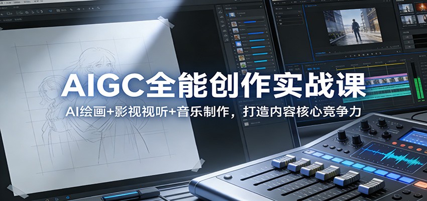 AIGC全能创作实战课：AI绘画+影视视听+音乐制作，打造内容核心竞争力-恒创联盟资源网