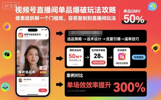 视频号直播间单品爆破玩法攻略，像素级拆解一个门槛低，容易复制到直播间玩法-恒创联盟资源网