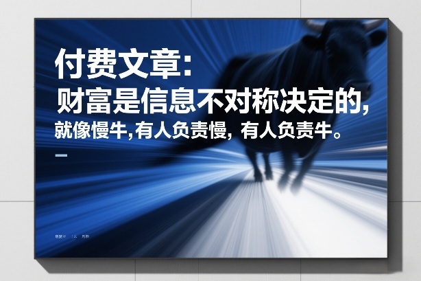 付费文章：财富是信息不对称决定的，就像慢牛，有人负责慢，有人负责牛-恒创联盟资源网