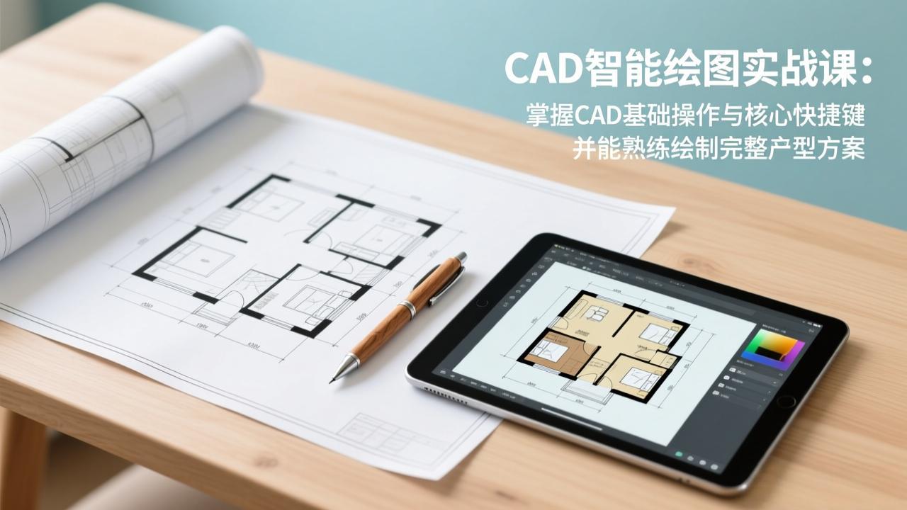 CAD智能绘图实战课：掌握CAD基础操作与核心快捷键，并能熟练绘制完整户型方案-恒创联盟资源网