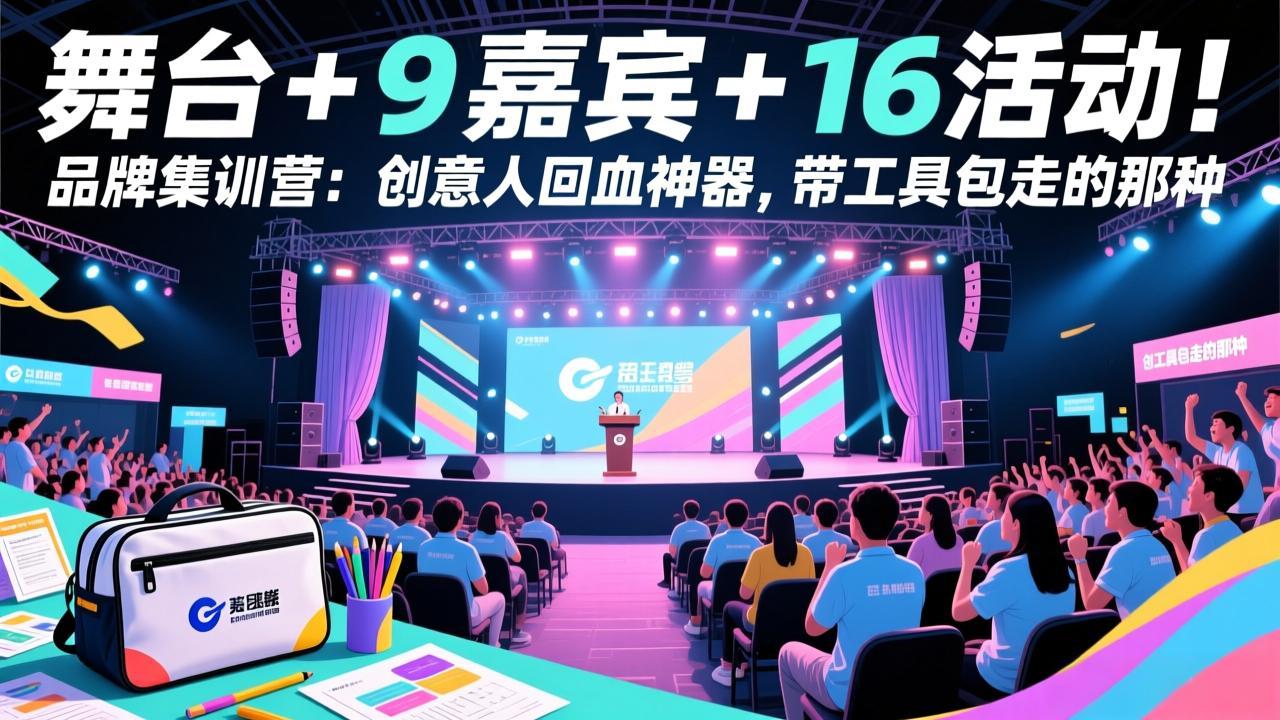 舞台 + 9 嘉宾 + 16 活动！品牌集训营：创意人回血神器，带工具包走的那种-恒创联盟资源网