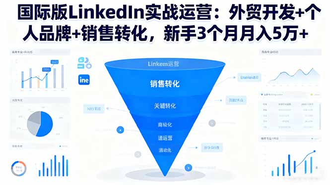 国际版LinkedIn实战运营:外贸开发+个人品牌+销售转化,新手3个月月入5万+-恒创联盟资源网