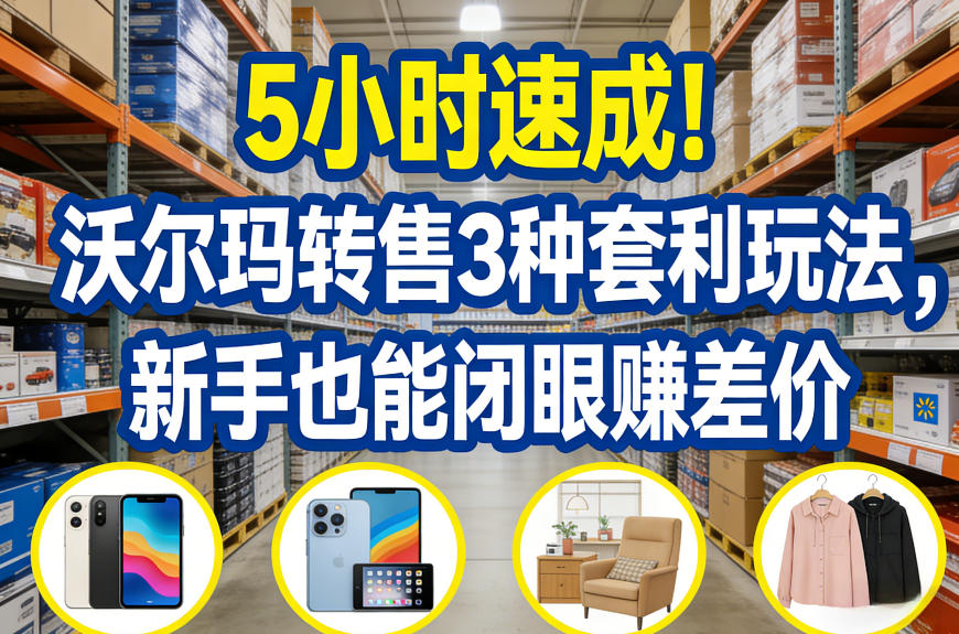 5小时速成！沃尔玛转售3种套利玩法，新手也能闭眼賺差价-恒创联盟资源网