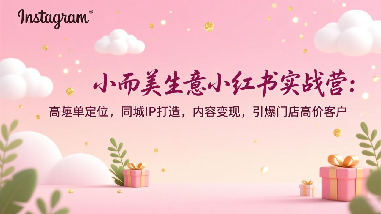 小而美生意小红书实战营：高客单定位，同城IP打造，内容变现，引爆门店高价客户-恒创联盟资源网