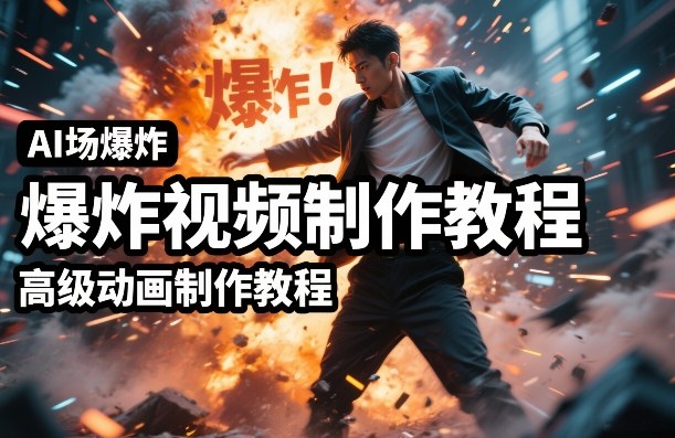 AI场景爆炸视频制作教程，利用人物实拍视频制作出高级的动画特效-恒创联盟资源网