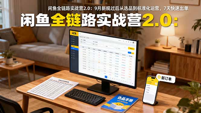 闲鱼全链路实战营2.0:9月新规过后从选品到标准化运营,7天快速出单-恒创联盟资源网