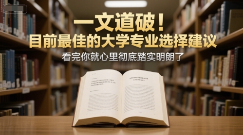 付费文章：一文道破！目前最佳的大学专业选择建议，看完你就心里彻底踏实明朗了-恒创联盟资源网