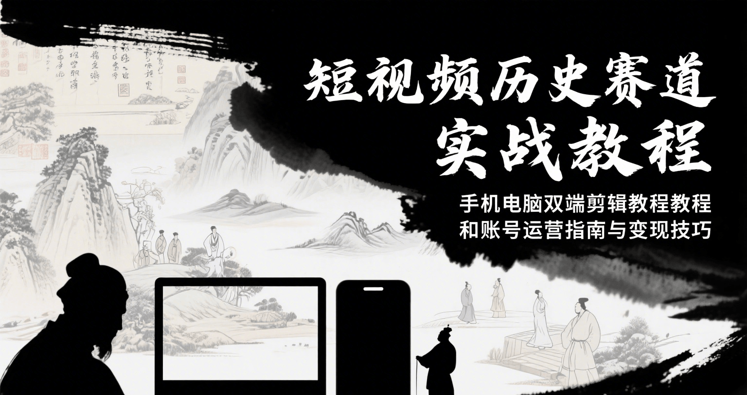 短视频历史赛道实战教程，手机电脑双端剪辑教程和账号运营指南与变现技巧-恒创联盟资源网