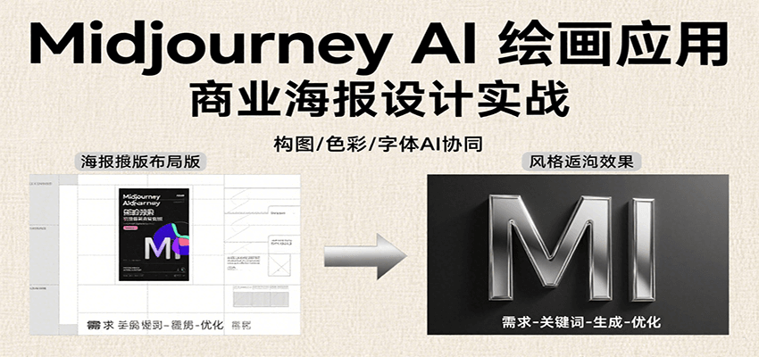 Midjourney AI绘画应用,关键词指令解析、漫画头像制作、海报设计、3D人物生成等-恒创联盟资源网