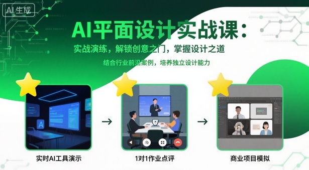 AI平面设计实战课，实战演练，解锁创意之门，掌握设计之道-恒创联盟资源网
