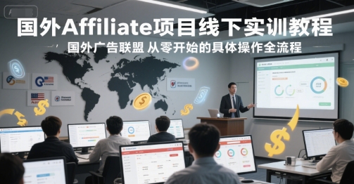 国外Affiliate项目线下实训教程，国外广告联盟从零开始的具体操作全流程-恒创联盟资源网