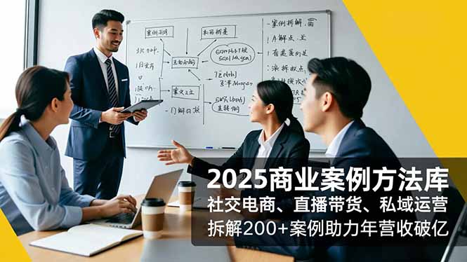 2025商业案例方法库,社交电商、直播带货、私域运营,拆解200+案例助力年营收破亿-恒创联盟资源网