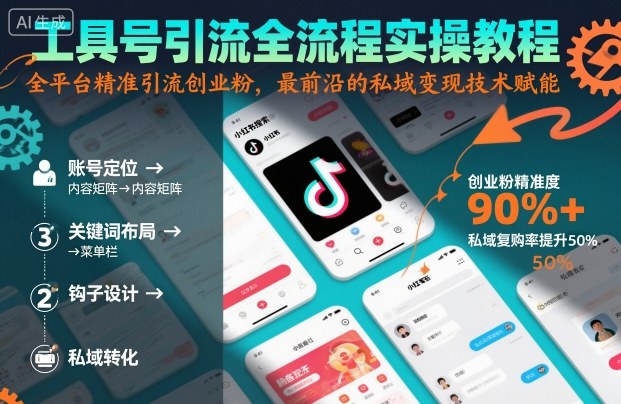 工具号引流全流程保姆级实操教程，全平台精准引流创业粉，最前沿的私域变现技术赋能-恒创联盟资源网