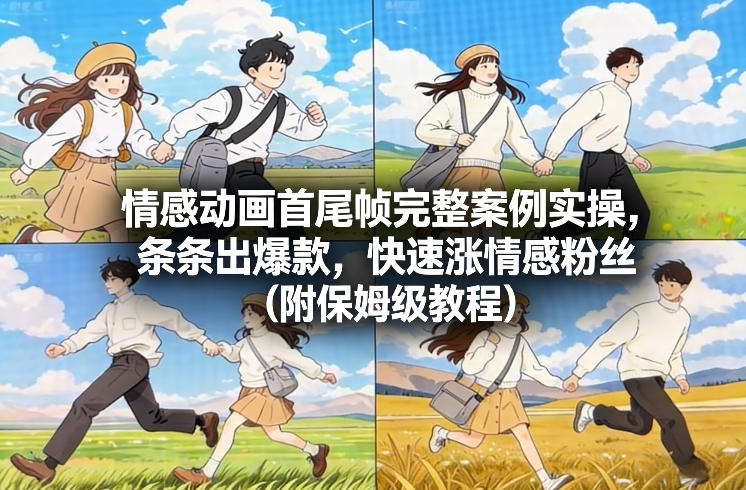 情感动画首尾帧完整案例实操，条条出爆款，快速涨情感粉丝(附保姆级教程)-恒创联盟资源网