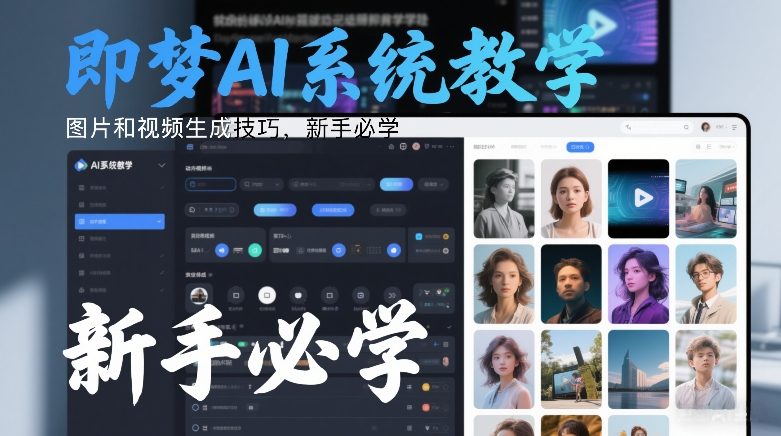 即梦AI系统教学，图片和视频生成技巧，新手必学-恒创联盟资源网