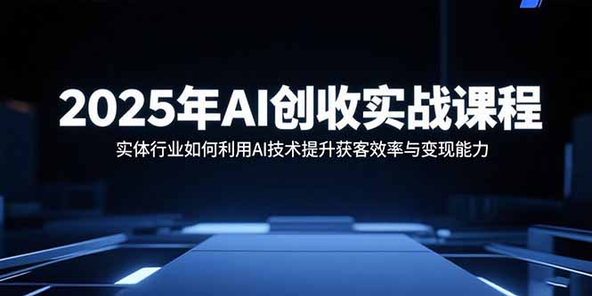 2025年AI创收实战课程:实体行业如何利用AI技术提升获客效率与变现能力-恒创联盟资源网