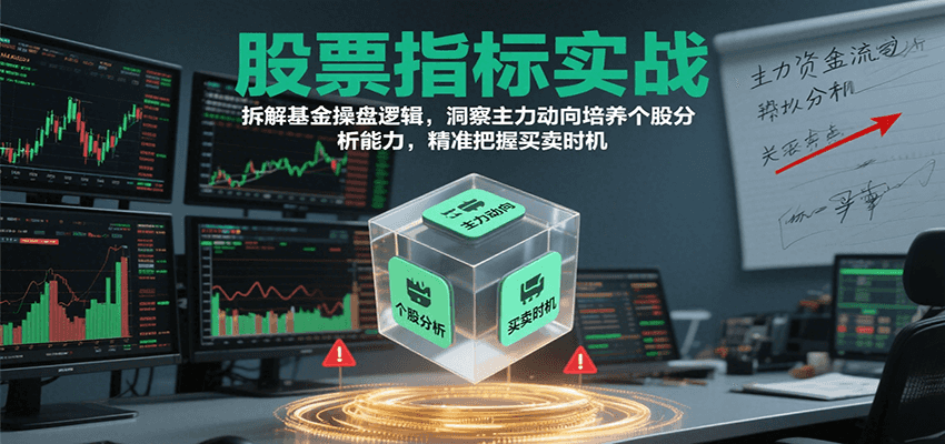 股票指标实战，基金操盘逻辑拆解，洞察主力动向培养个股分析能力把握买卖时机(更新)-恒创联盟资源网