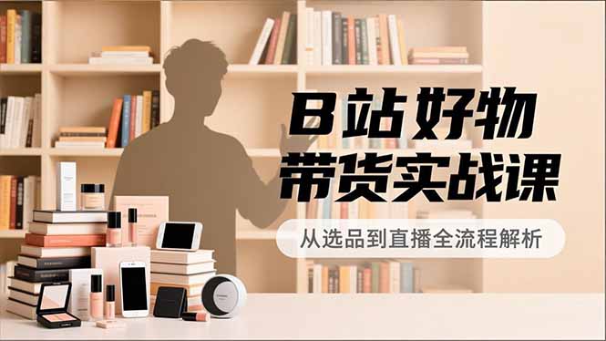B站好物带货实战课，账号定位、选品拍摄、运营变现，全流程教学，实现UP主月入过万-恒创联盟资源网