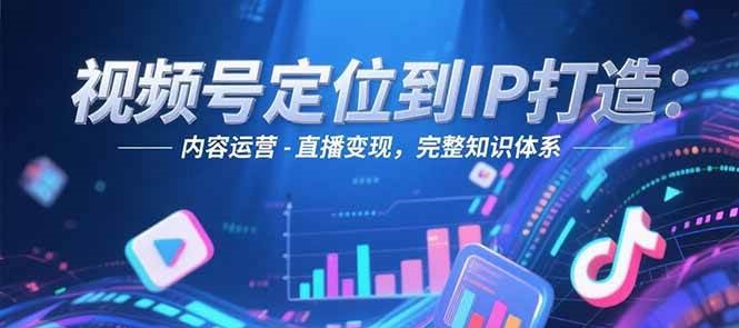 视频号定位到IP打造：账号搭建-内容运营-直播变现，完整知识体系-恒创联盟资源网