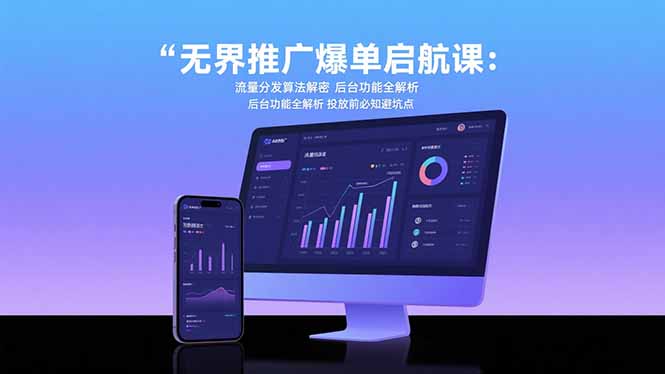无界推广爆单启航课：流量分发算法解密 后台功能全解析 投放前必知避坑点-恒创联盟资源网