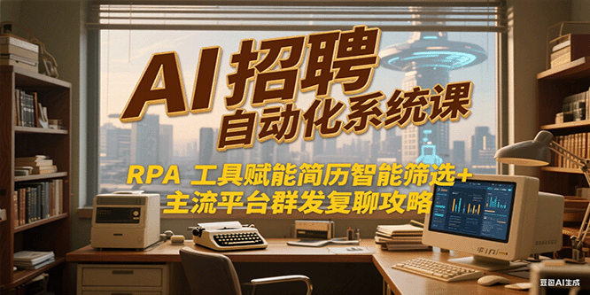 AI招聘自动化系统课，RPA工具赋能简历智能筛选+主流平台群发复聊全攻略-恒创联盟资源网