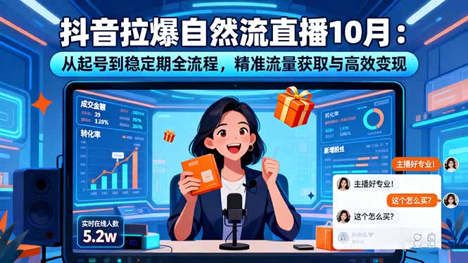 抖音拉爆自然流直播10月：从起号到稳定期全流程，精准流量获取与高效变现-恒创联盟资源网