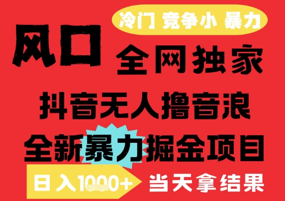 25年6月高爆抖音无人直播最新撸音浪掘金项目，解放双手小白可做，无脑日入1k+，门槛低【揭秘】-恒创联盟资源网