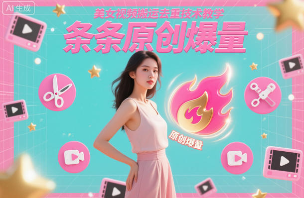 美女视频搬运去重技术教学，条条原创爆量-恒创联盟资源网