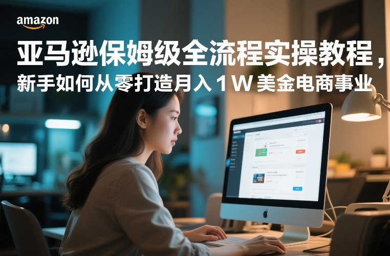 亚马逊保姆级全流程实操教程，新手如何从零打造月入1W美金电商事业-恒创联盟资源网