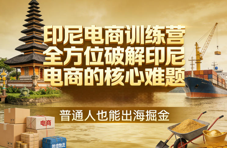 印尼电商训练营，全方位破解印尼电商的核心难题，普通人也能出海掘金-恒创联盟资源网